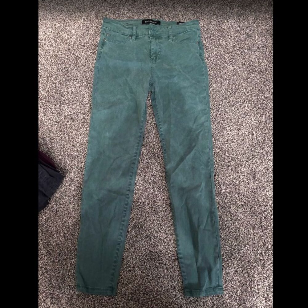 Liverpool Los Angeles green skinny ankle jeans pants 4